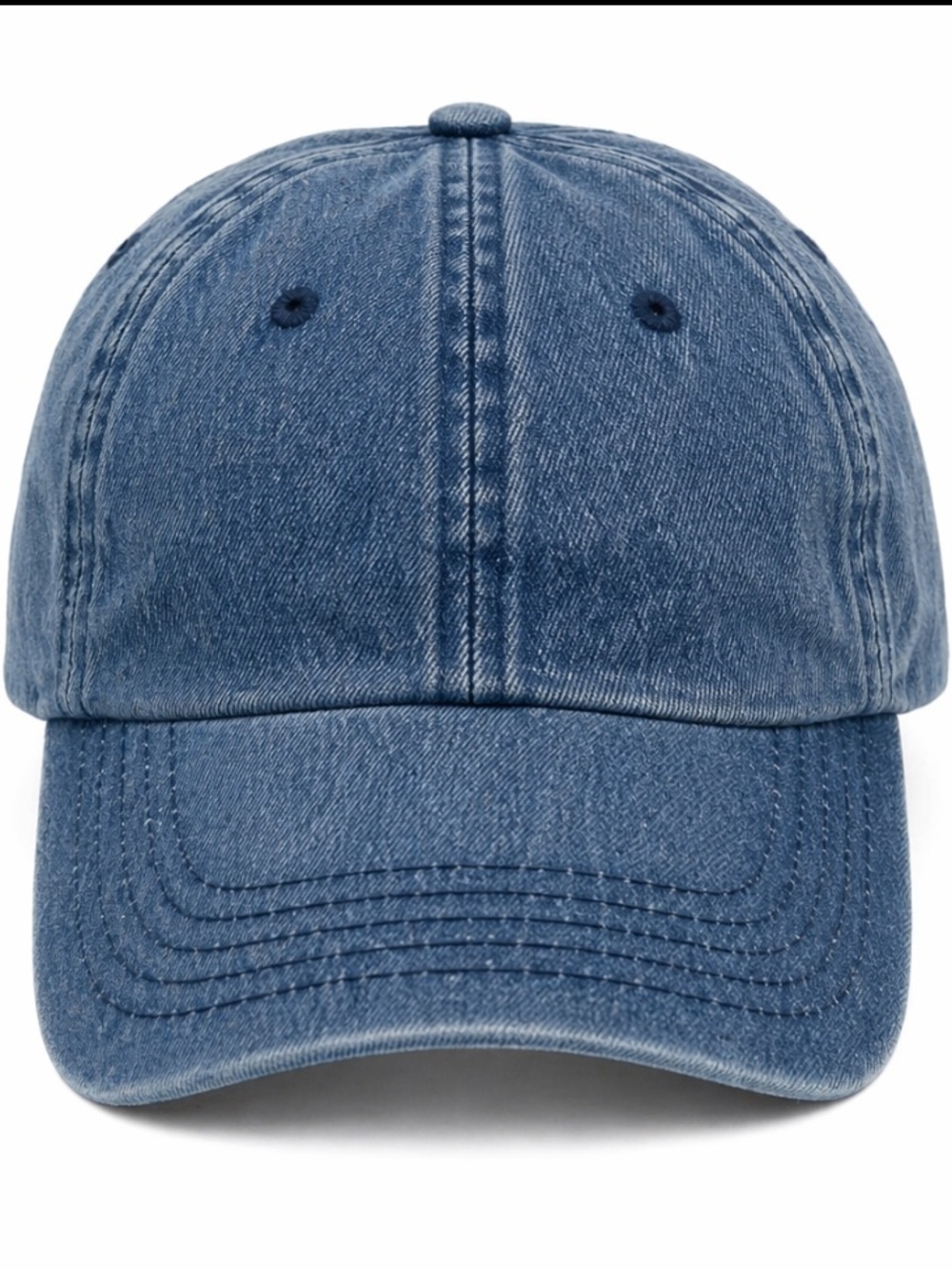 Denim Blue Washed Baseball Cap Adjustable Cotton Hat OS - Picture 2 of 2